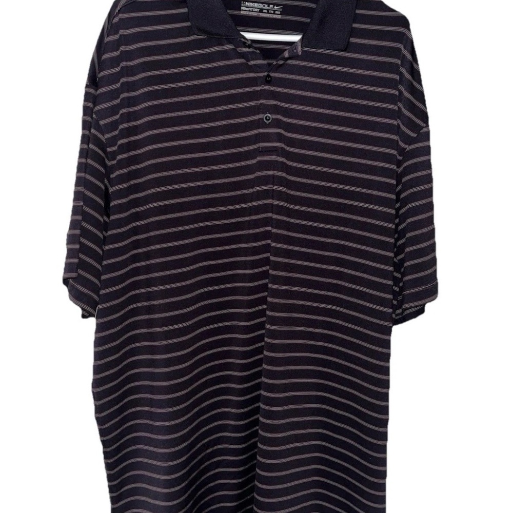 Nike Golf Navy Striped Polo Shirt Size XXL C-2